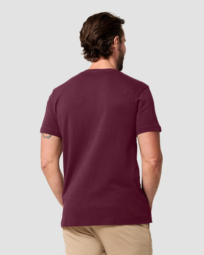 Pima Cotton Tee-Dark Maroon-Regular-Back--Model---L