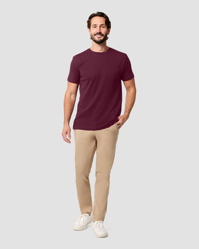 Pima Cotton Tee-Dark Maroon-Regular-Full--Model---L