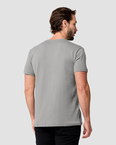 Pima Cotton Tee-Grey-Regular-Back--Model---L
