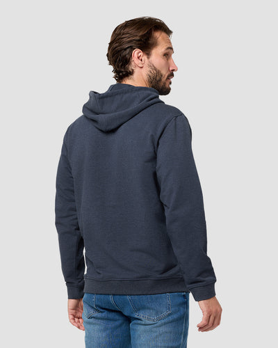 Pullover Hoodie (Classic Pocket) - Non-Branded-Navy-Regular-Back--Model---L