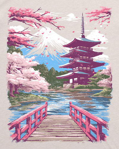 Sakura Sanctuary Tee-Ivory-Regular-Swatch--Model---L