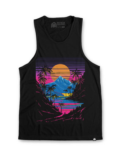 Sherbet Shores Tank-Black-Regular-Mock--Model---M