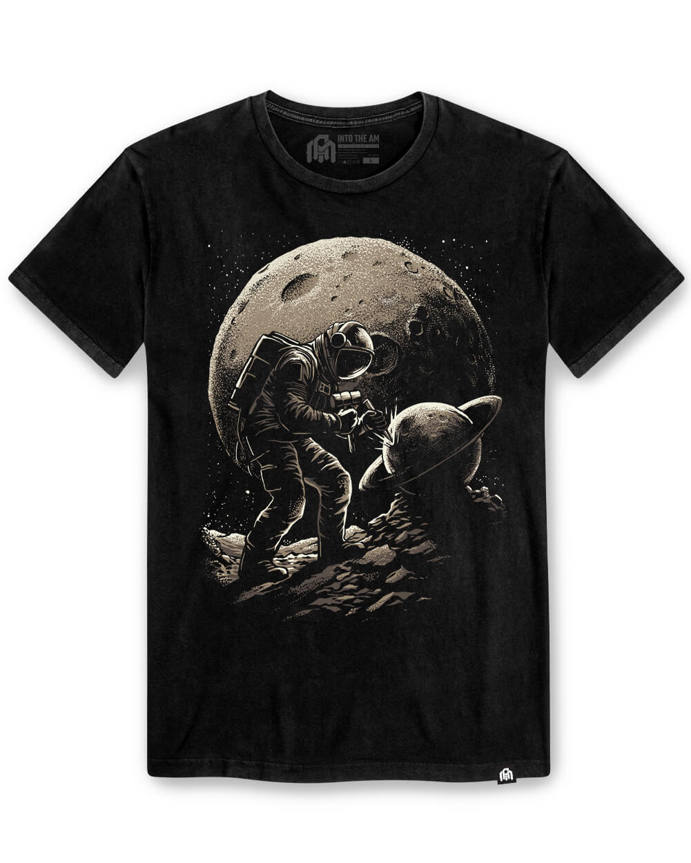 Space Sculpt Vintage Tee-Vintage Black-Regular-Mock--Model---L