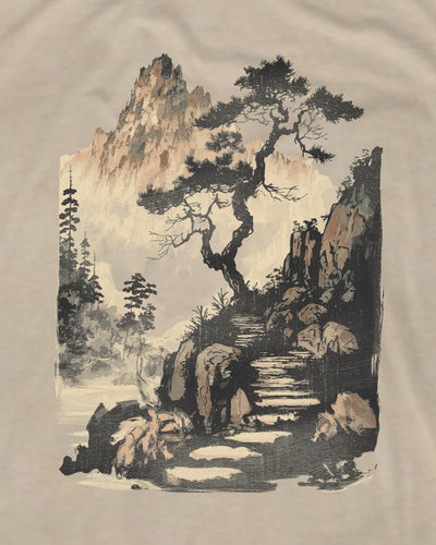 Tranquil Ascent Tee-Cream-Regular-Swatch--Model---L