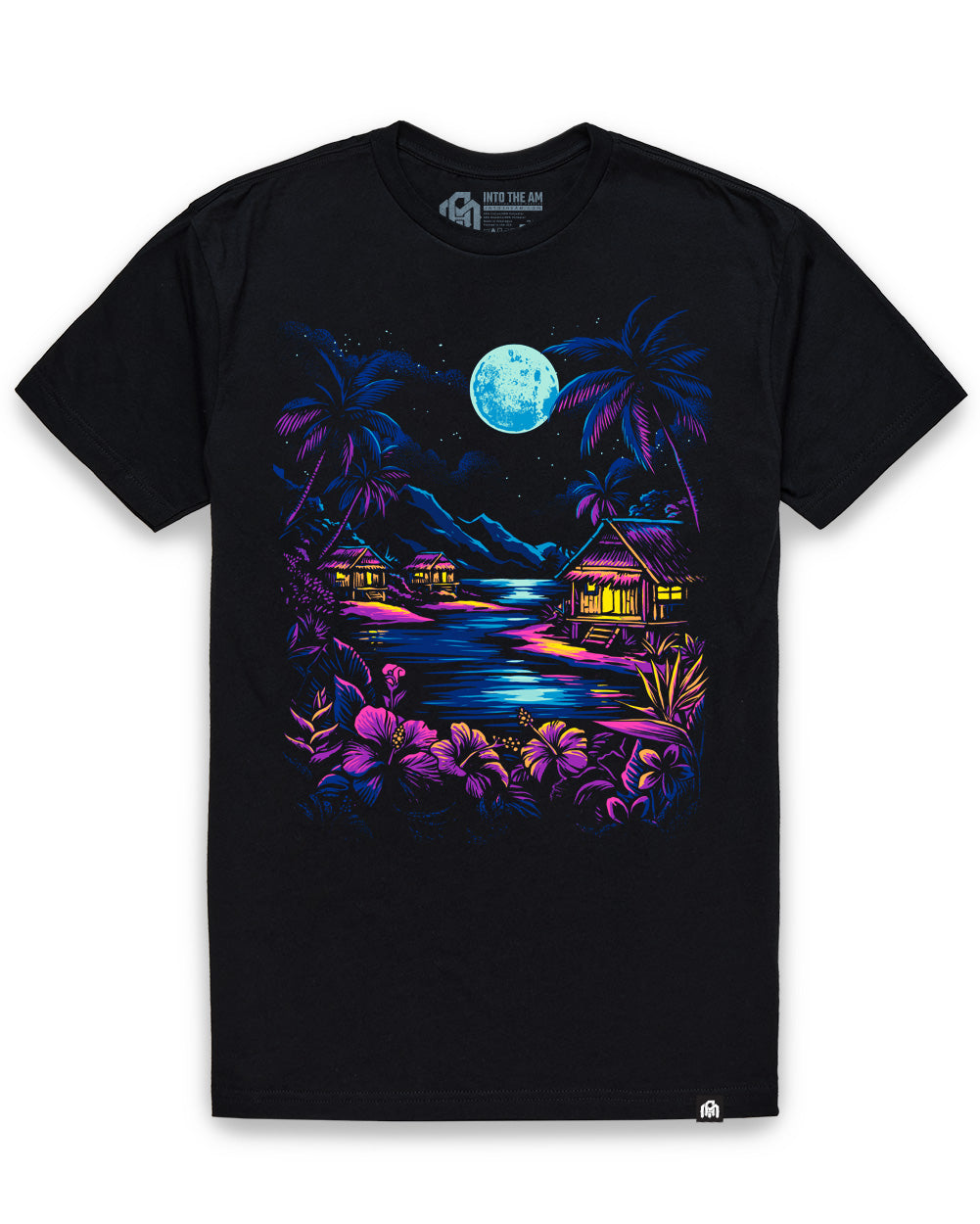 Tropic Cove Tee-Black-Regular-Mock--Model---L