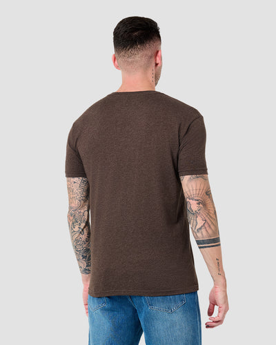 V-Neck Tee - Non-Branded-Brown-Reg-Regular-Back--Model---L