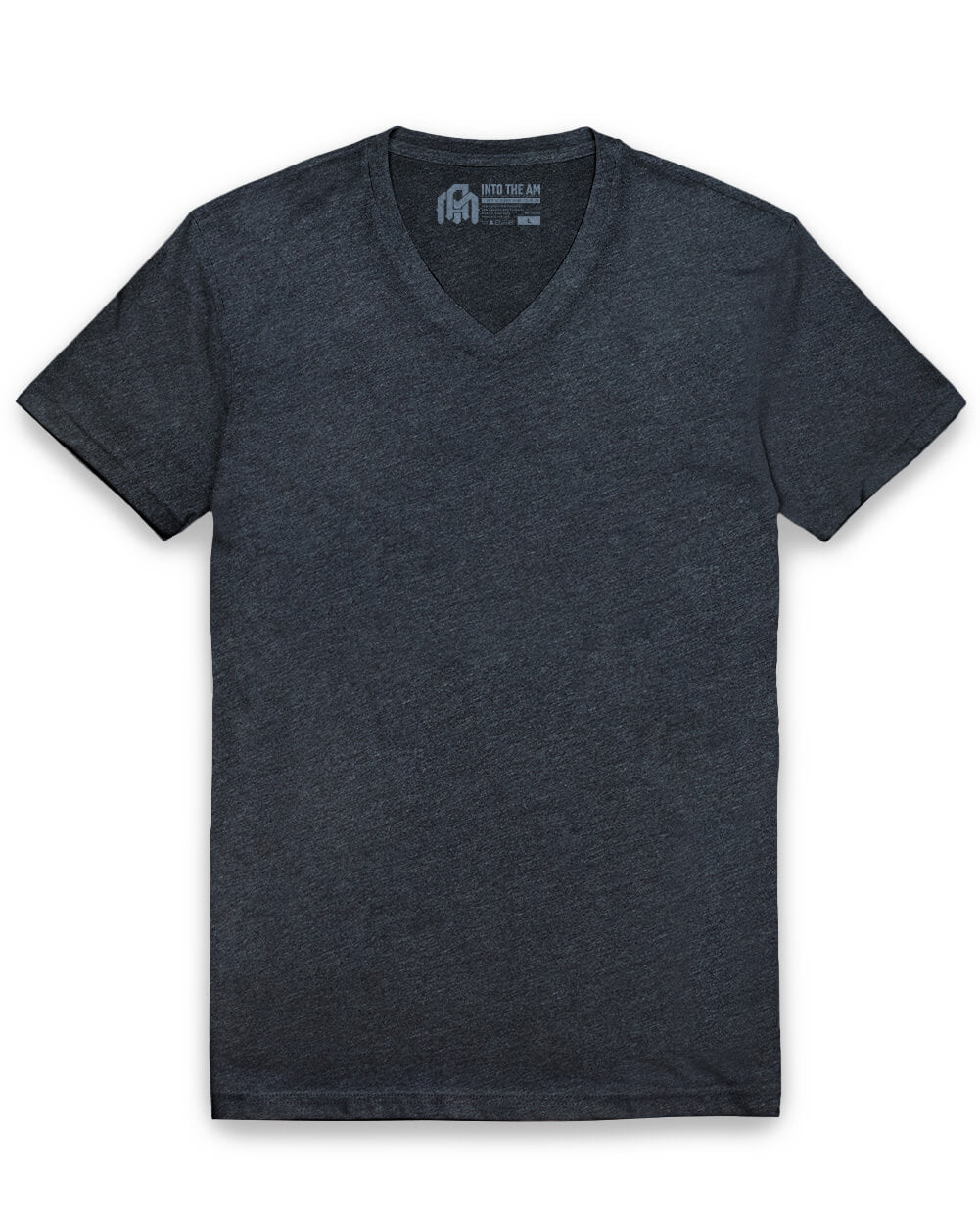V-Neck Tee - Non-Branded-Charcoal-Tall-Regular-Mock--Model---L