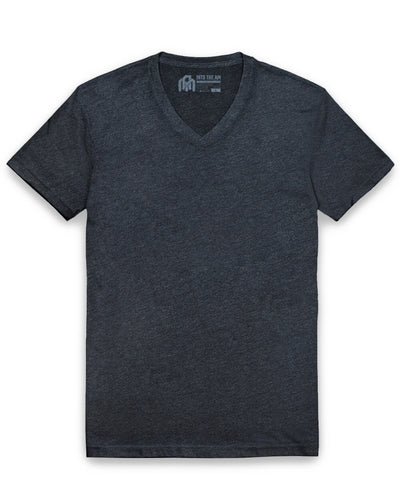 V-Neck Tee - Non-Branded-Charcoal-Tall-Regular-Mock--Model---L