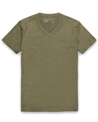 V-Neck Tee - Non-Branded-Olive Green-Tall-Regular-Mock--Model---L
