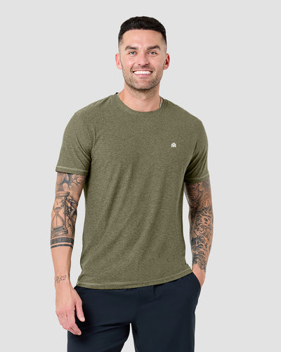 Active Tee-Olive Green-Reg-Regular-Front--Model
