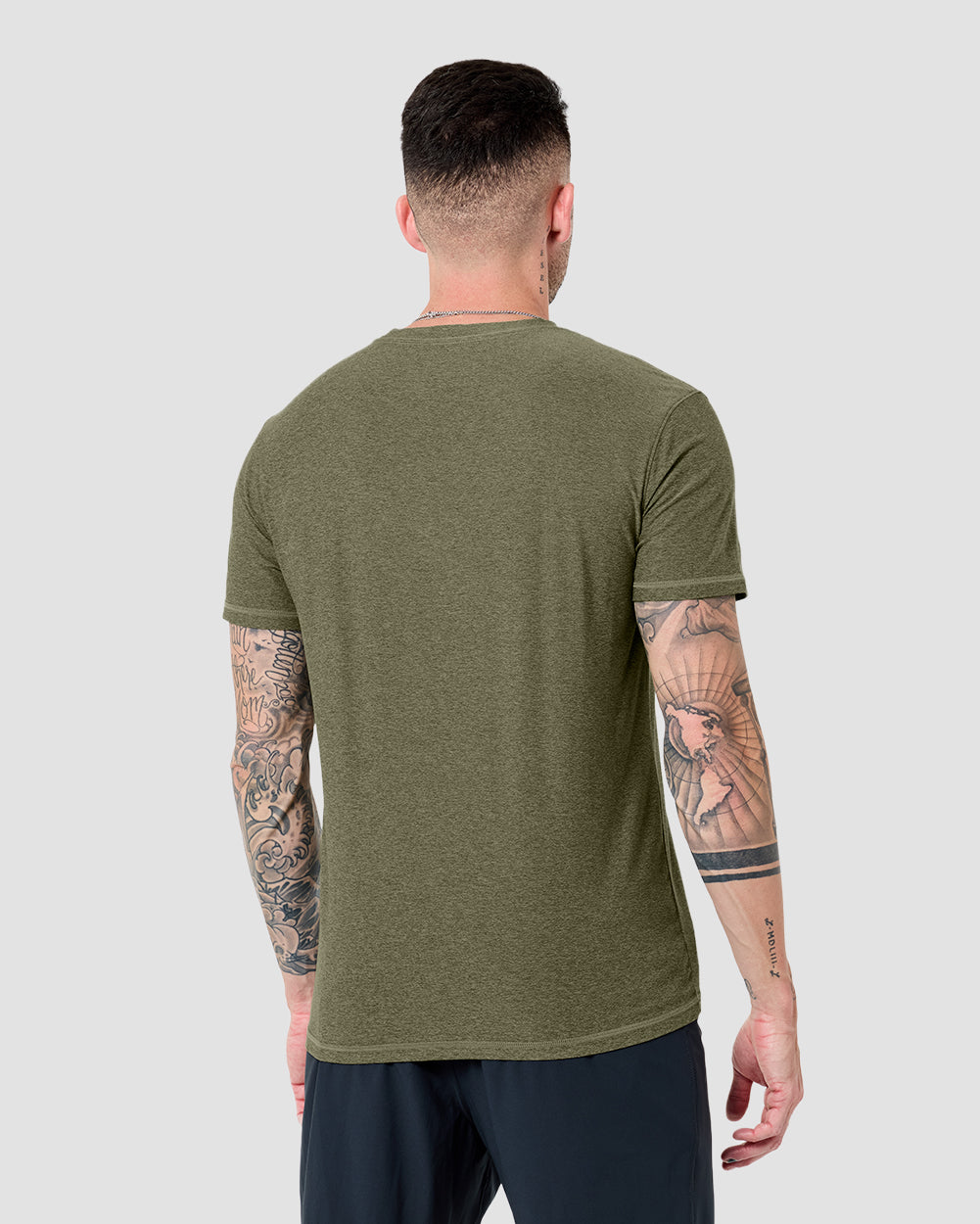 Active Tee-Olive Green-Reg-Regular-Back--Model