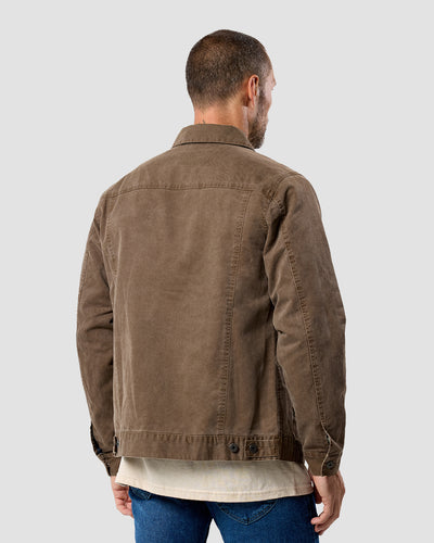 Tradesman Trucker Jacket - Non-Branded-Brown-Regular-Back--Model---L