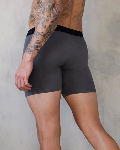 Everyday Boxer Briefs - 5"-Charcoal-Back--Model---L