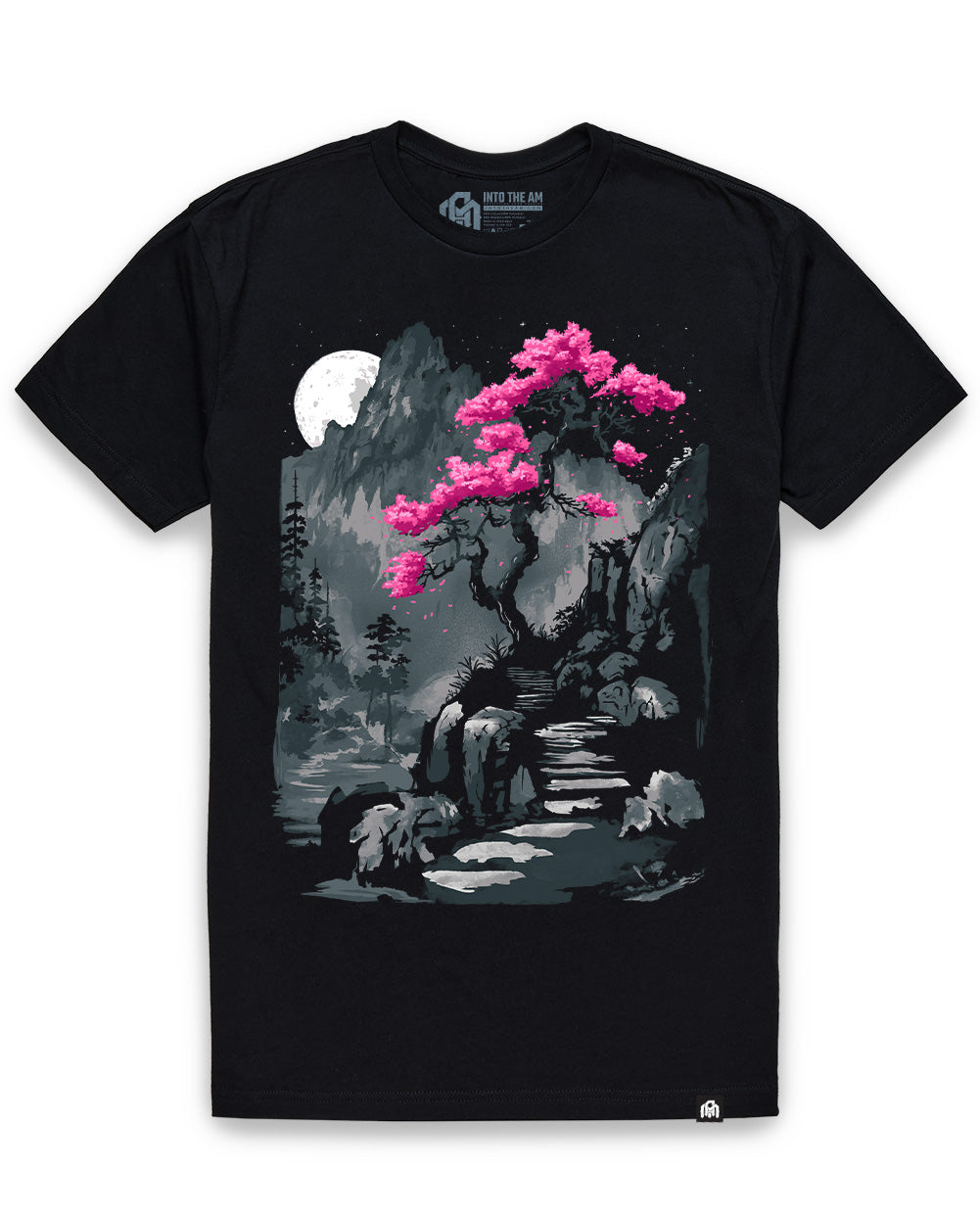 INTO THE AM Midnight Ascent black graphic tee for men