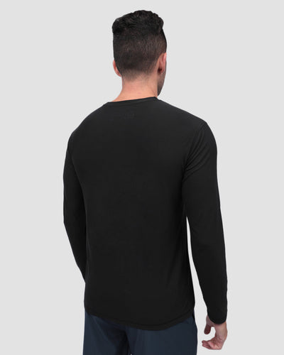 Long Sleeve Active Tee-Black-Back--Zach---L