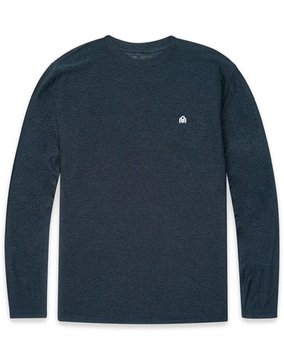 Long Sleeve Active Tee-Navy-Mock