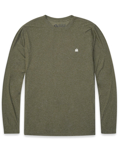 Long Sleeve Active Tee-Olive Green-Mock