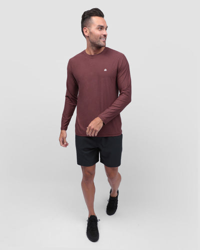 Long Sleeve Active Tee-Maroon-Full--Zach---L
