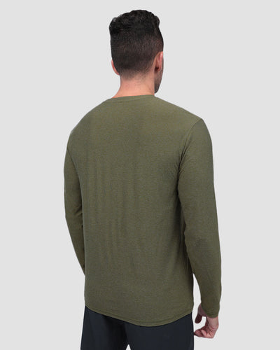 Long Sleeve Active Tee-Olive Green-Back--Zach---L
