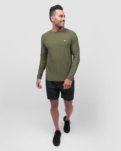 Long Sleeve Active Tee-Olive Green-Full--Zach---L