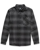 Fairbanks Flannel-Charcoal Two-Color Plaid-Regular-Mock--Model---L