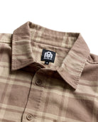 Fairbanks Flannel-Tan Two-Color Plaid-Regular-Detail--Model---L