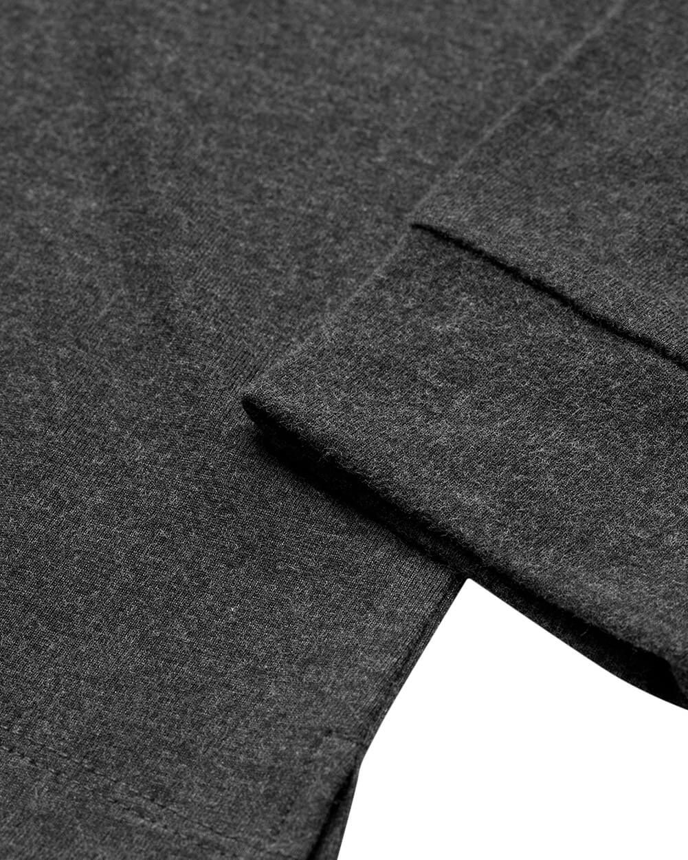 Long Sleeve Polo - Non-Branded-Charcoal-Tall-Regular-Detail--Zac---L