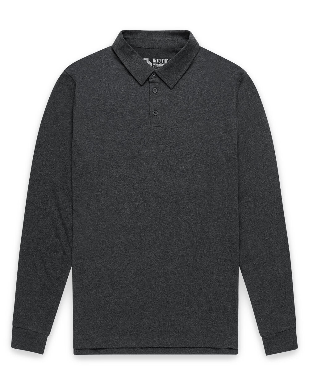 Long Sleeve Polo - Non-Branded-Charcoal-Reg-Regular-Mock--Zac---L