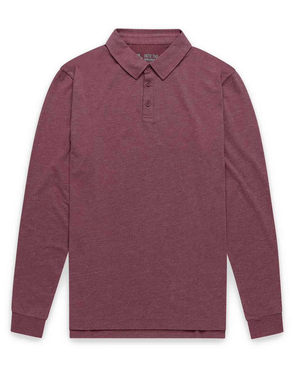 Long Sleeve Polo - Non-Branded-Maroon-Reg-Regular-Mock--Zac---L