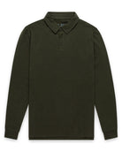 Long Sleeve Polo - Non-Branded-Midnight Olive-Reg-Regular-Mock--Zac---L