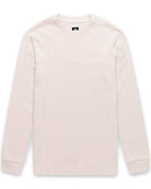 Long Sleeve Waffle Knit Crew - Non-Branded-Beige-Regular-Mock--Model---L