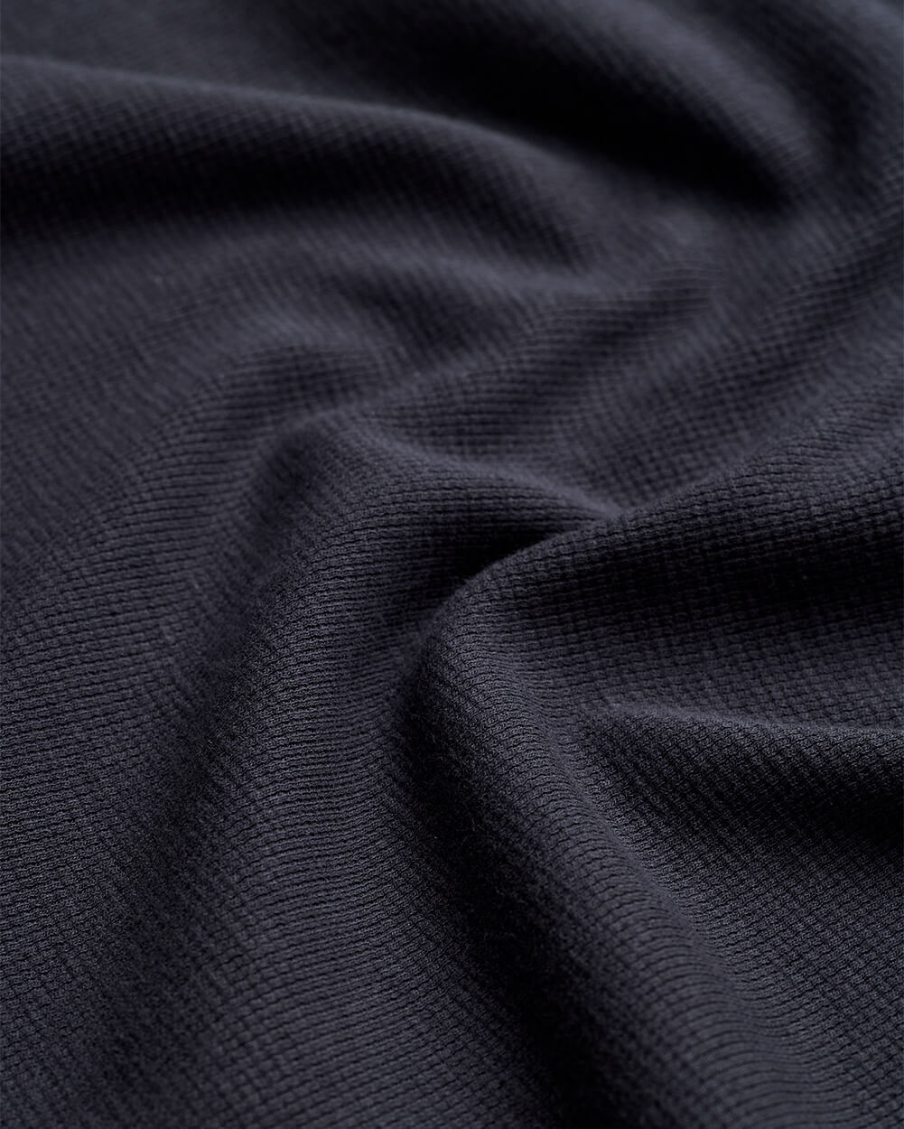 Long Sleeve Waffle Knit Crew - Non-Branded-Charcoal-Regular-Detail--Model---L