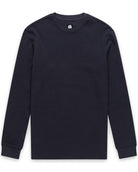 Long Sleeve Waffle Knit Crew - Non-Branded-Charcoal-Regular-Mock--Model---L