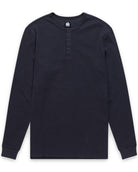 Long Sleeve Waffle Knit Henley-Charcoal-Mock--Model---M-Regular