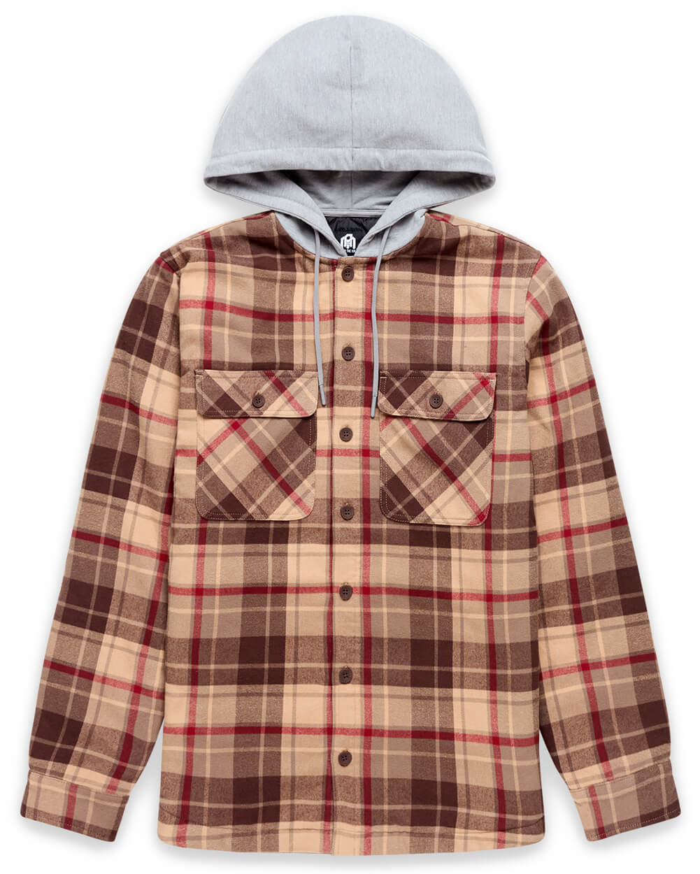Ridgeview Flannel Jacket-Beige Multi Plaid-Regular-Mock--Model---L