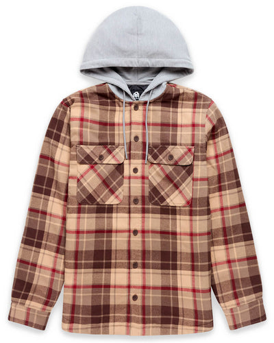 Ridgeview Flannel Jacket-Beige Multi Plaid-Regular-Mock--Model---L