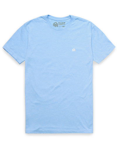 Basic Tee - Logo-Heather Columbia Blue-Reg-Regular-Mock--Model---L
