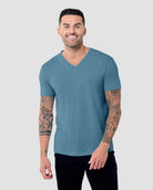 V-Neck Tee - Non-Branded-Indigo-Reg-Regular-Front--Model---L