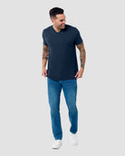 V-Neck Tee - Non-Branded-Navy-Reg-Regular-Full--Model---L