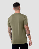 V-Neck Tee - Non-Branded-Olive Green-Tall-Regular-Back--Model---L