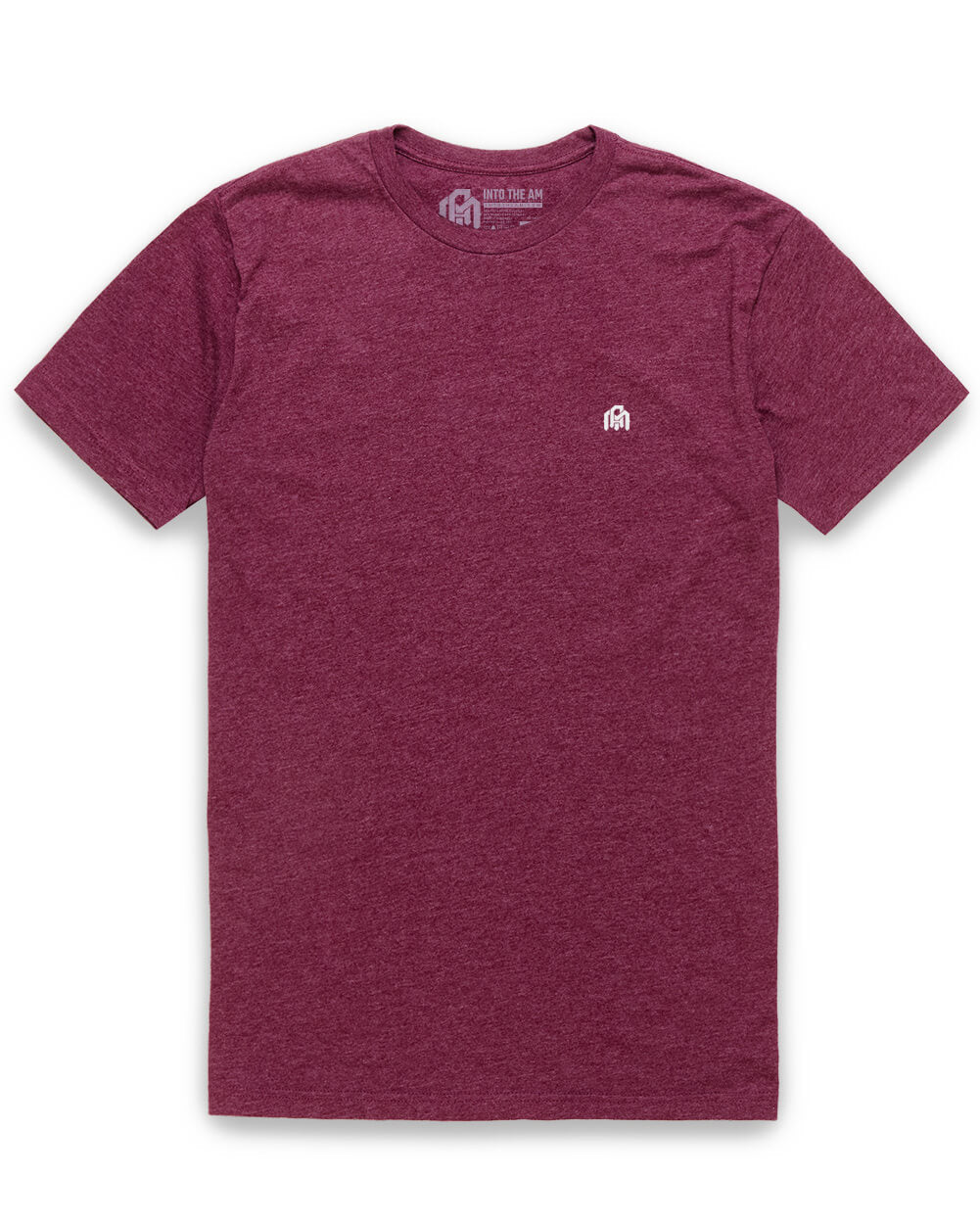 Basic Tee - Logo-Heather Maroon-Reg-Regular-Mock--Model---L