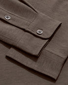 Long Sleeve Button Up-Brown-Detail