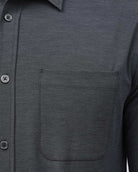 Long Sleeve Button Up-Black Heather-Detail4