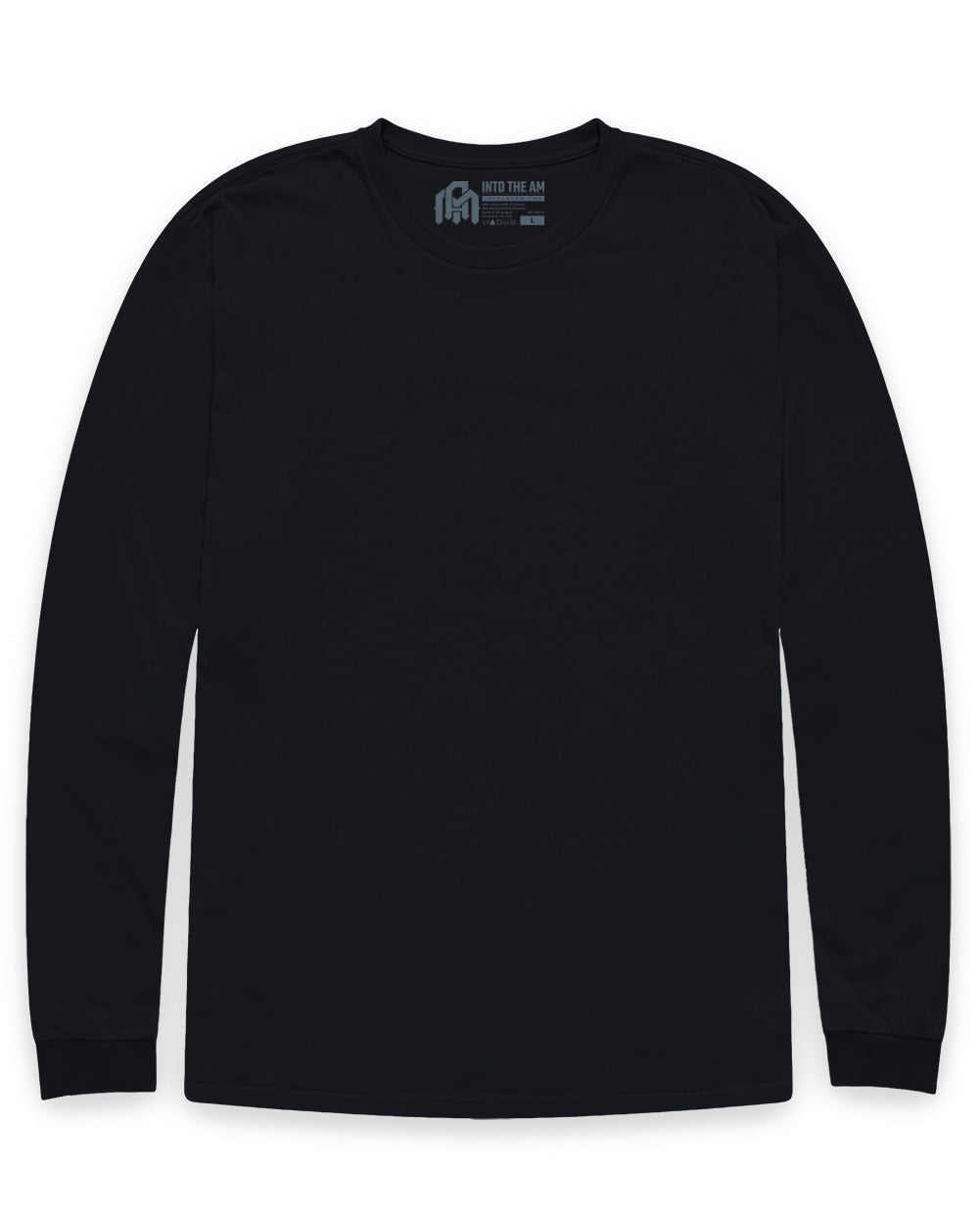 Long Sleeve Tee-Black-Reg-Regular-Mock--Model---L