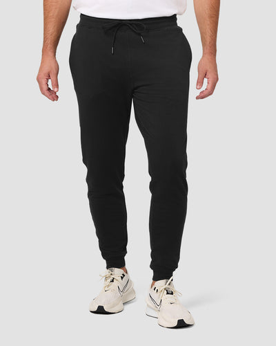 Fleece Joggers - Non-Branded-Black-Regular-Front--Model---L