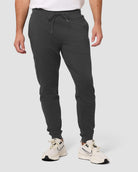 Fleece Joggers - Non-Branded-Charcoal-Regular-Front--Model---L