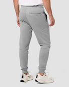 Fleece Joggers - Non-Branded-Grey-Regular-Back--Model---L