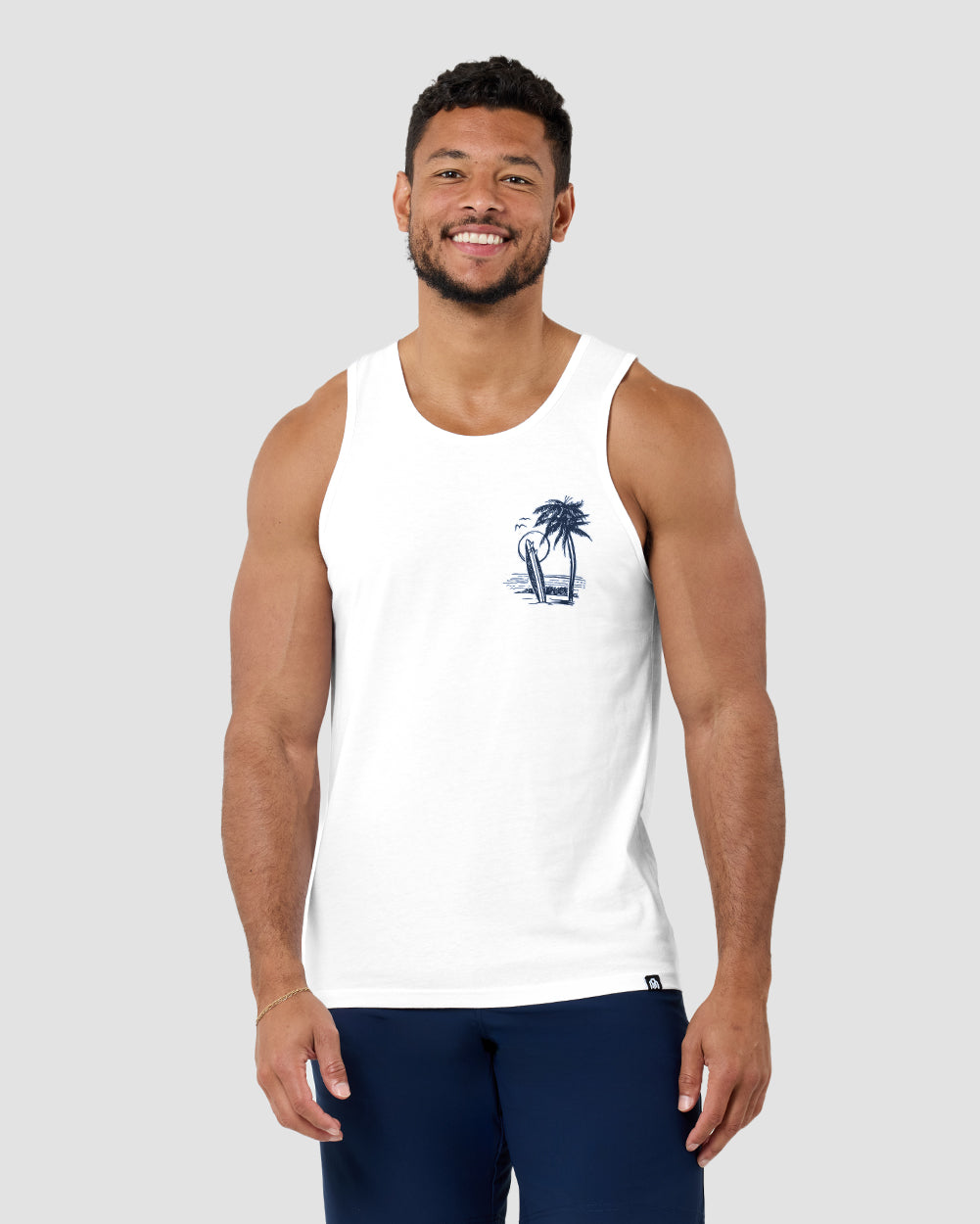 Beach Bungalow Tank-White-Regular-Front--Model---L
