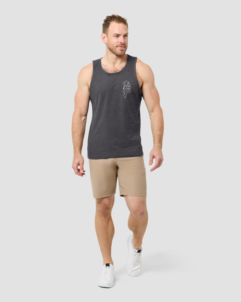 Bone Blossom Tank-Charcoal-Regular-Full--Model---L