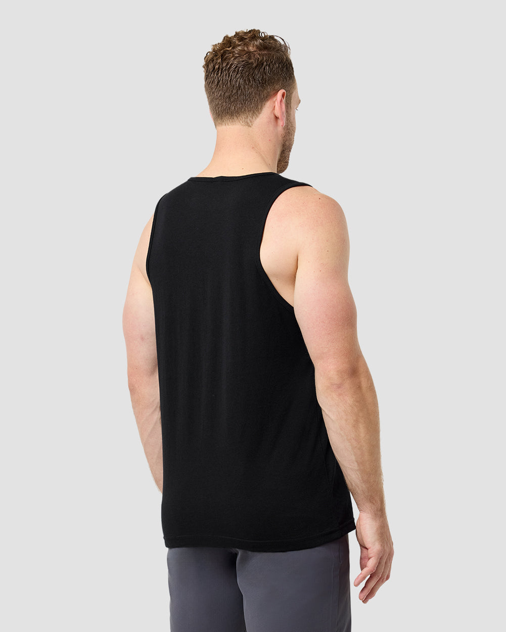 Cosmic Descent Tank-Black-Regular-Back--Model---L